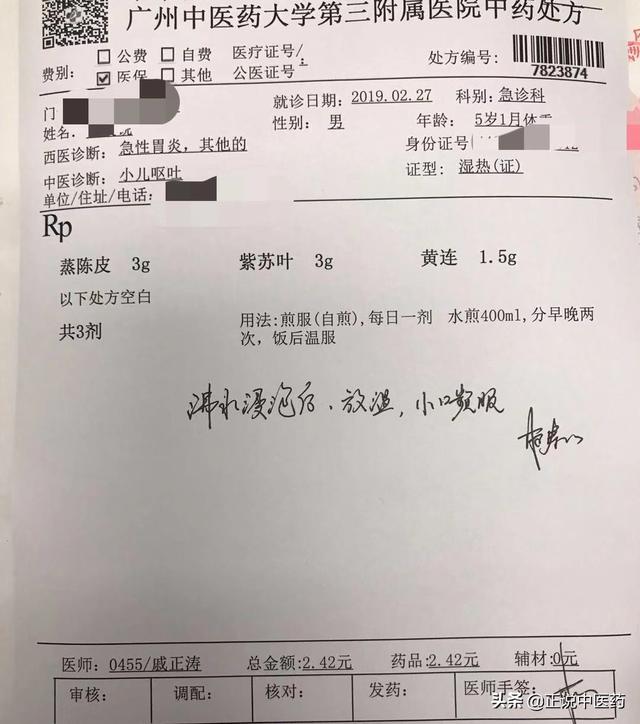 这个方只有两味药，治疗湿热呕吐却疗效卓著